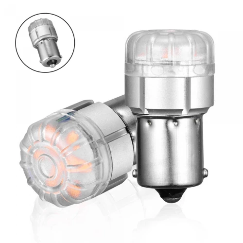 NOVSIGHT Μονοπολική λάμπα LED 1156 BA15S 12V 9 SMD 3020 9W 510LM πορτοκαλί 2 τεμάχια A500-SL2-1156O