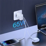 Baseus  Φορτιστής τοίχου OS-Cube Pro 2xUSB-C + USB 65W λευκό P10152301213-00