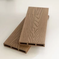 WPC 3D σανίδα περίφραξης 2 x 12 x 360εκ. καφέ ανοιχτό