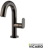 Armando Vicario SLIM Μπαταρία Νιπτήρος με βαλβίδα clic-clac Black Chrome