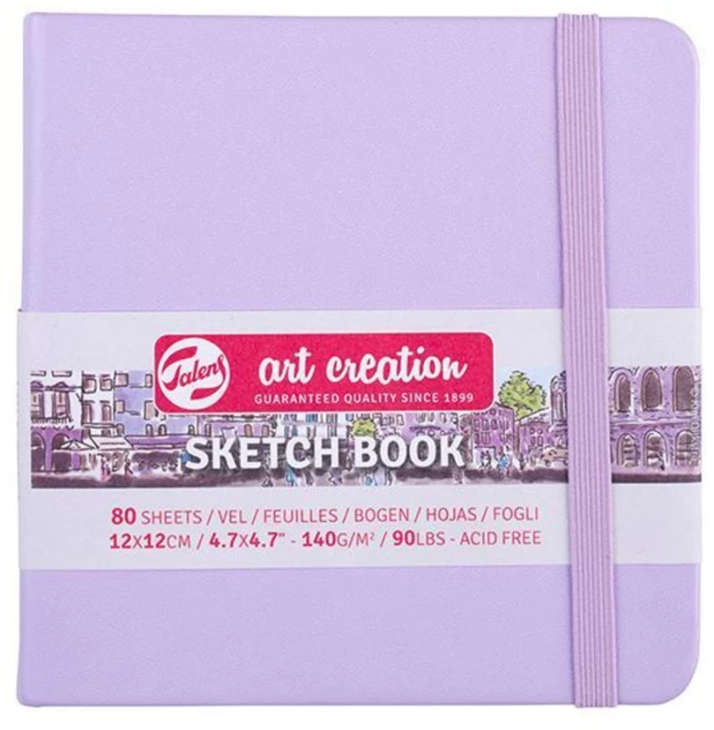 378944 Talens Sketch book βιολετί 80φυλ. 12x12εκ. 140γρ.