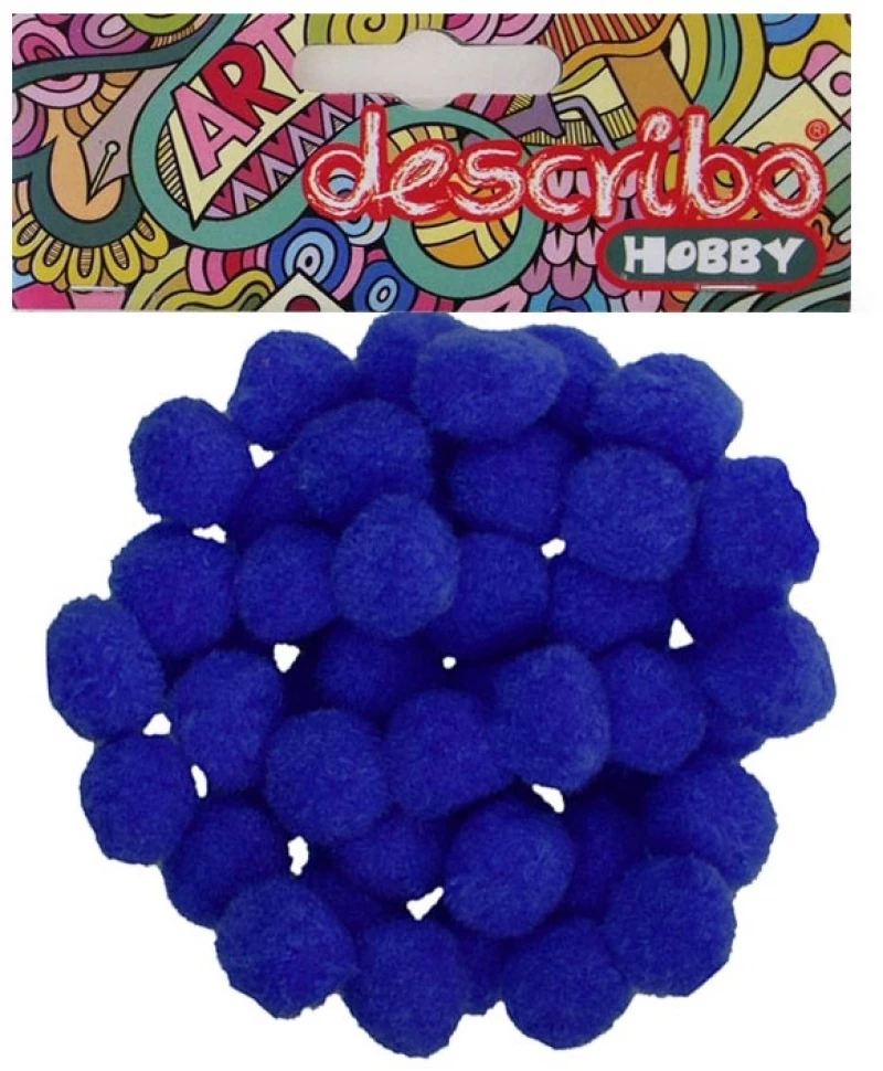328519 Pom-poms σε 9 χρώματα 25 χιλ. 50 τμχ.(70 μπλε)