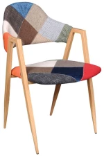 266448 DELTA ΠΟΛΥΘΡΟΝΑ ΜΕΤΑΛΛΟ ΒΑΦΗ ΦΥΣΙΚΟ, ΥΦΑΣΜΑ PATCHWORK 50X55X80CM (ΣΕΤ 2 ΤΕΜΑΧΙΩΝ)
