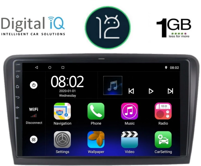 DIGITAL IQ RTB 1601_GPS (9inc) MULTIMEDIA TABLET OEM  SKODA RAPID  mod. 2012>