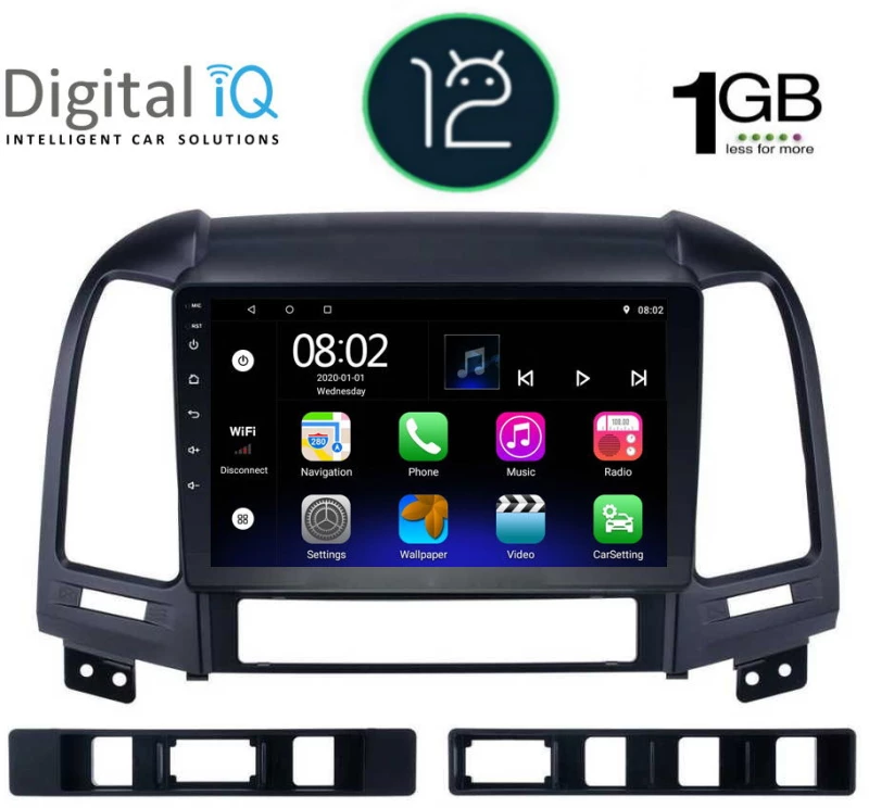 DIGITAL IQ RTA 1239_GPS (9inc) MULTIMEDIA TABLET OEM HYUNDAI SANTA FE  mod. 2005-2013