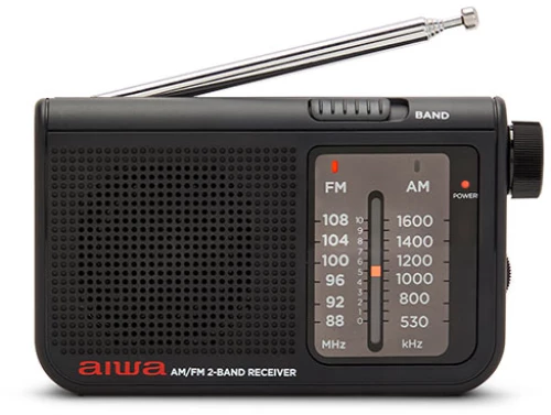AIWA POCKET AM/FM RADIO WITH DUAL ANALOG TUNER BLACK