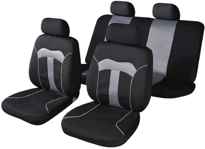Autoline  Καλύμματα ΣΕΤ Universal με Αποσπώμενο Κεφαλάρι (PolyMesh) THOR 10 τμχ - ΜΑΥΡΟ/ΓΚΡΙ
