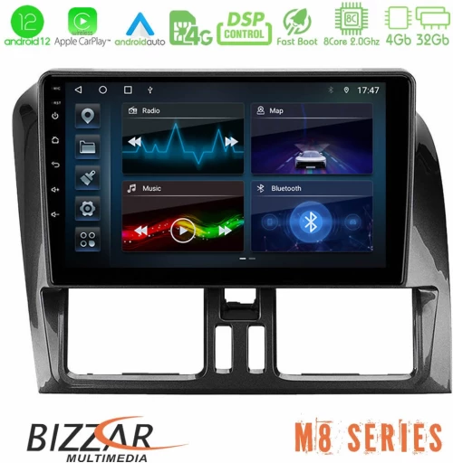 Bizzar m8 Series Volvo Xc60 2009-2012 8core Android13 4+32gb Navigation Multimedia Tablet 9 u-m8-Vl0468