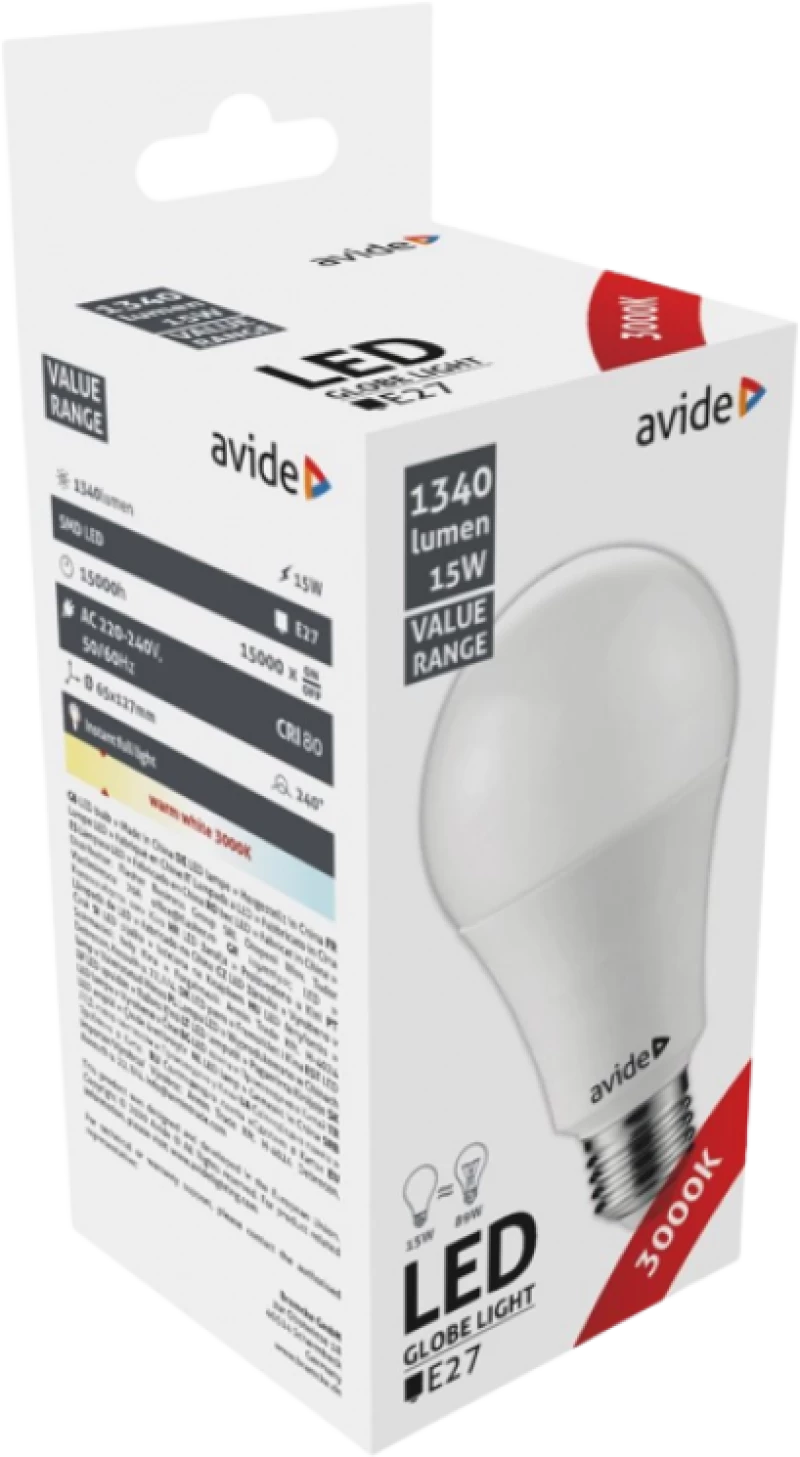 jager ΛΑΜΠΑ LED AVIDE 15W Ε27 3000Κ (AV-921044)