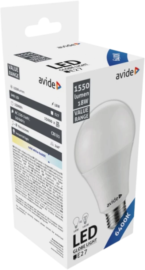 jager ΛΑΜΠΑ LED AVIDE 18W Ε27 6400Κ (AV-921143)