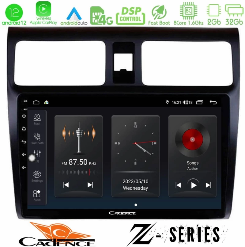 Cadence z Series Suzuki Swift 2005-2010 8core Android12 2+32gb Navigation Multimedia Tablet 10 u-z-Sz0255