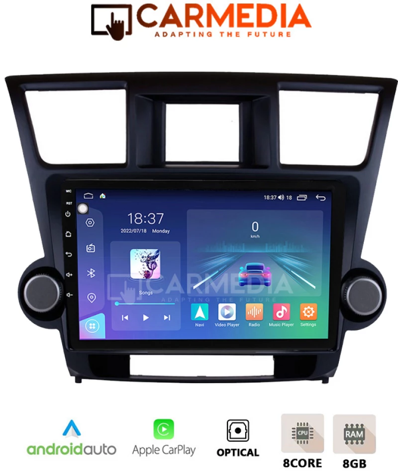 CARMEDIA CM810-13 TABLET 10'' OEM TOYOTA HIGHLANDER 2008-2015