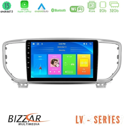 Bizzar lv Series kia Sportage 2018-2021 4core Android 13 2+32gb Navigation Multimedia Tablet 9 u-lv-Ki0516