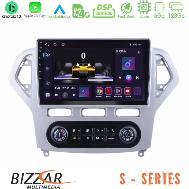 Bizzar s Series Ford Mondeo 2007-2011 (Auto A/c) 8core Android13 6+128gb Navigation Multimedia Tablet 9 u-s-Fd0919ac