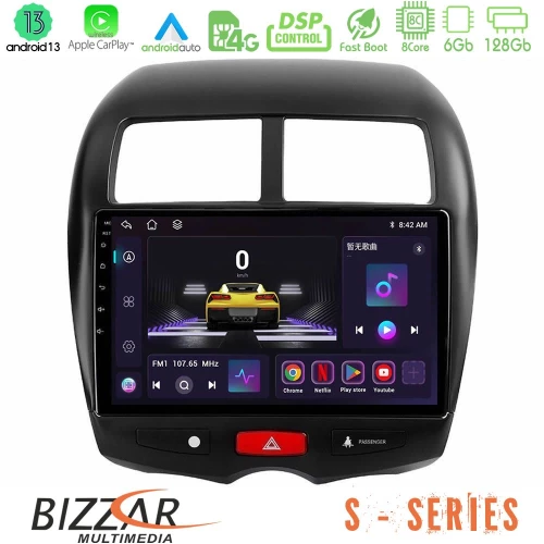 Bizzar s Series Mitsubishi asx 8core Android13 6+128gb Navigation Multimedia Tablet 10 u-s-Mt0075