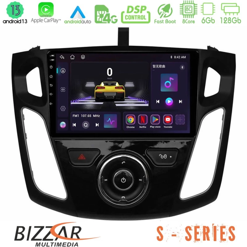 Bizzar s Series Ford Focus 2012-2018 8core Android13 6+128gb Navigation Multimedia Tablet 9 u-s-Fd0044