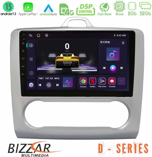 Bizzar d Series Ford Focus Auto ac 8core Android13 2+32gb Navigation Multimedia Tablet 9 u-d-Fd0041a