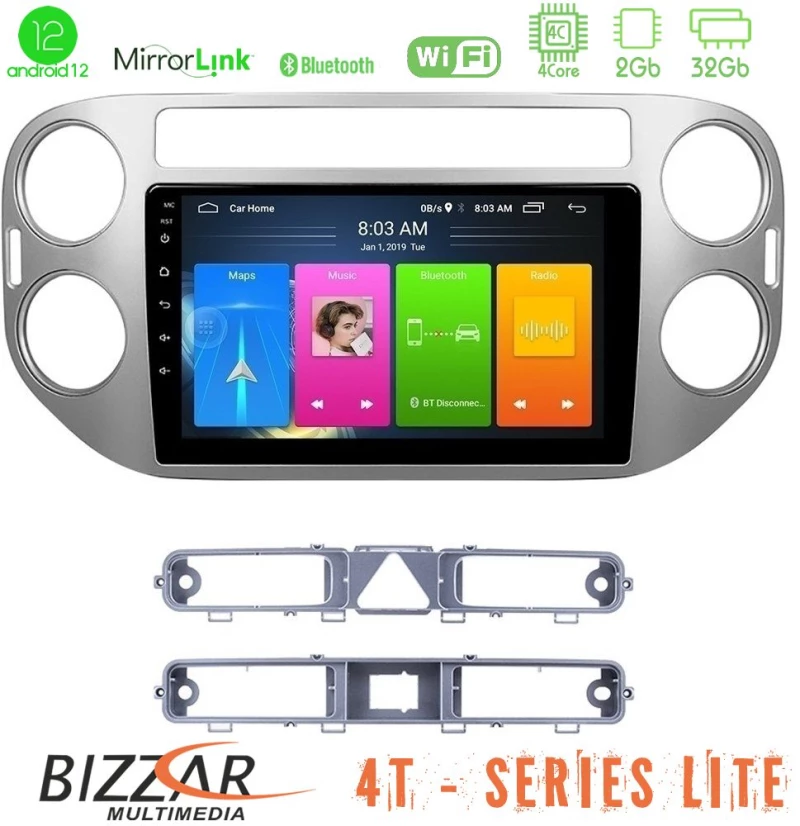 Bizzar 4t Series vw Tiguan 4core Android12 2+32gb Navigation Multimedia Tablet 9 u-lvb-Vw0083