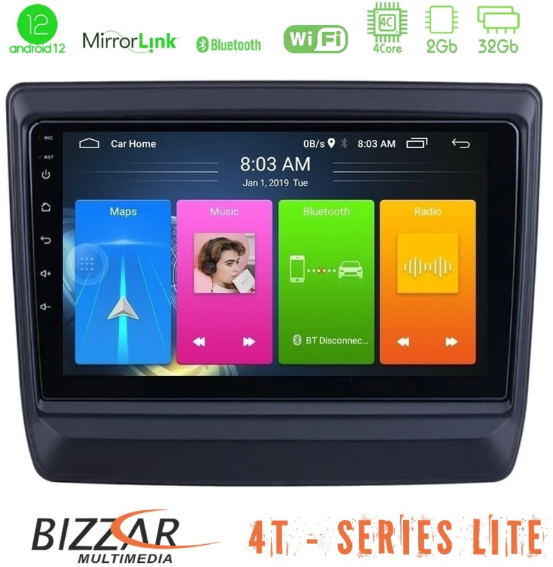 Bizzar 4t Series Isuzu d-max 2020-2023 4core Android12 2+32gb Navigation Multimedia Tablet 9 u-lvb-Iz715