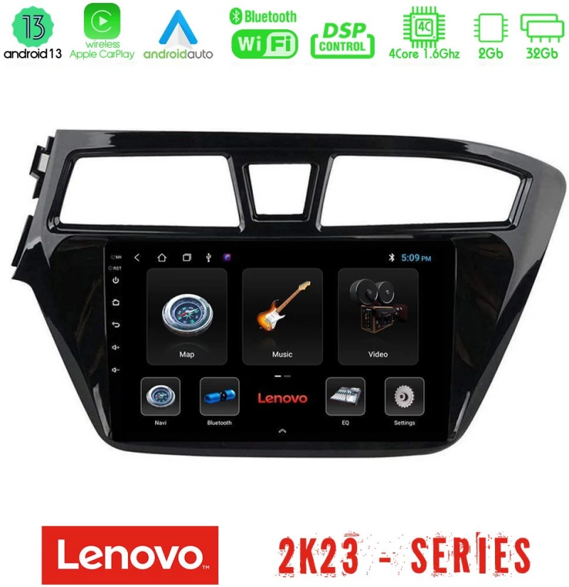 Lenovo car pad Hyundai i20 2014-2018 4core Android 13 2+32gb Navigation Multimedia Tablet 9 u-len-Hy1143