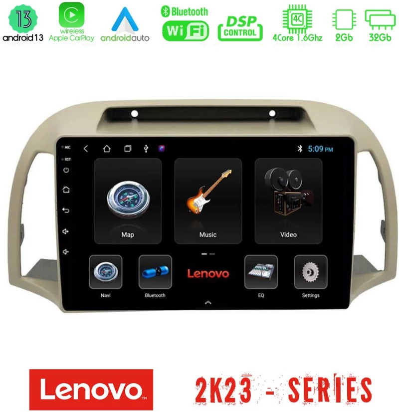 Lenovo car pad Nissan Micra k12 2002-2010 4core Android 13 2+32gb Navigation Multimedia Tablet 9 u-len-Ns0012