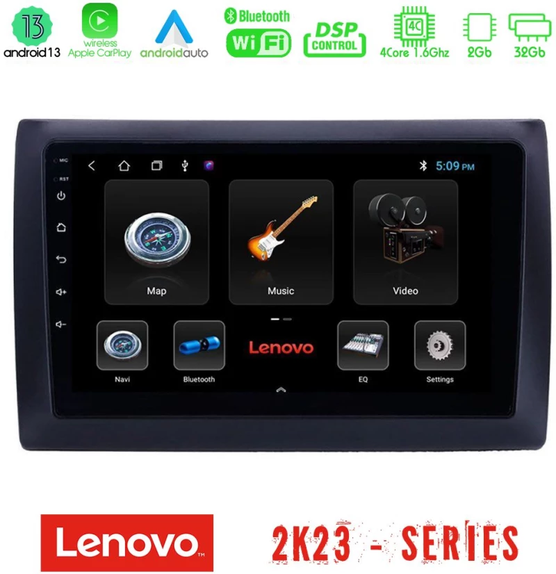 Lenovo car pad Fiat Stilo 4core Android 13 2+32gb Navigation Multimedia Tablet 9 u-len-Ft037n
