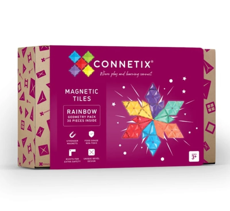 341660 Μαγνητικά τουβλάκια κατασκευών Connetix Geometry Σετ 30 τεμάχια