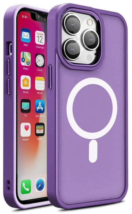 Θήκη Armored Magnetic back cover για iPhone 13 Pro - Μωβ