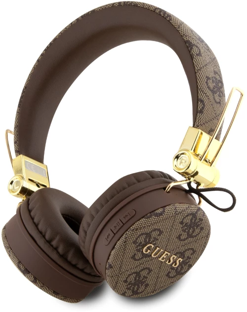 Guess "4G Logo" Over Ear Bluetooth Headphones Ακουστικά Over Ear από δερματίνη με μεταλλικό Logo (Brown – GUBH704GEMW)
