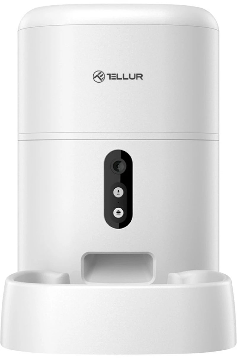 Tellur Smart Ταΐστρα & Ποτίστρα για Σκύλο 4L με UltraHD Camera - Λευκό