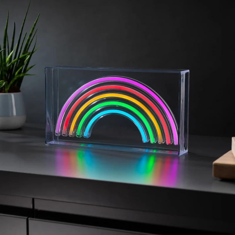 The Source - Boxed Rainbow Light Neon - Φωτιστικό σε Σχήμα Ουράνιου Τόξου