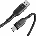 Veger Braided USB-C σε USB-A (1.2m) - Μαύρο