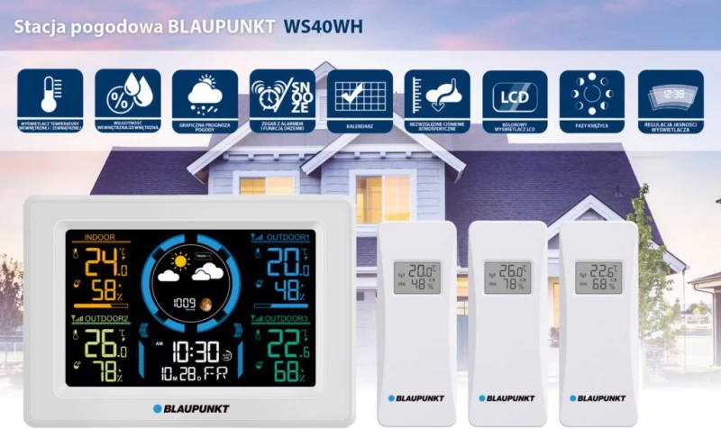 BLAUPUNKT ΜΕΤΕΩΡΟΛΟΓΙΚΟΣ ΣΤΑΘΜΟΣ 5,1" / 3 ΕΞΩΤ. ΑΙΣΘΗΤ.  ΛΕΥΚΟ WS40WH