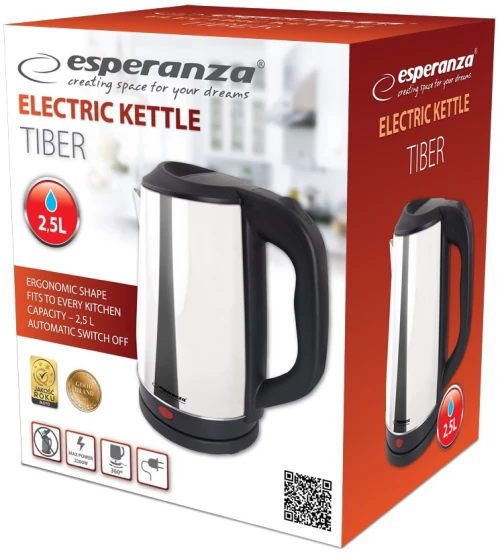 Esperanza EKK036X Βραστήρας 2.5lt 2200W Ασημί