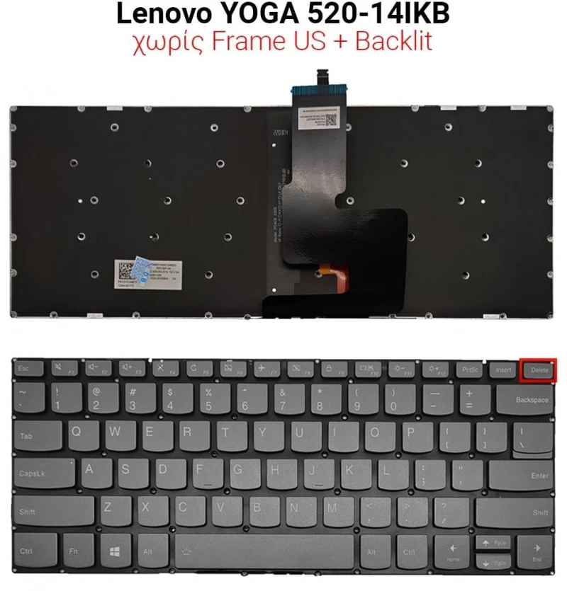 Πληκτρολόγιο Lenovo Yoga 520-14 520-14Ikb Us + Backlit