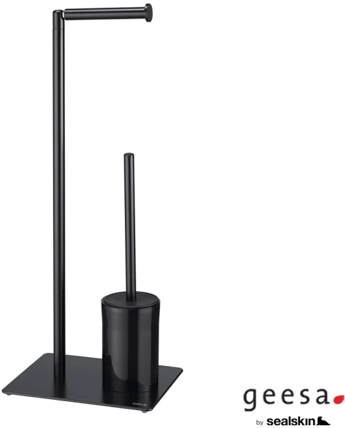 Επιδαπέδιο Πιγκάλ με Ανακλινόμενη Χαρτοθήκη 25x20xH61cm Black Matt Geesa by Sealskin 800203-400