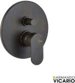 Μίκτης Εντοιχισμού 2 Εξόδων με Εκτροπέα Armando Vicario Slim Rusty Black 500050D-424