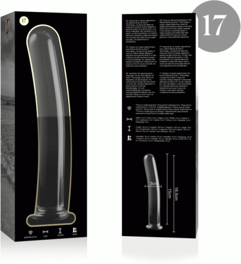 NEBULA SERIES BY IBIZA - MODEL 17 DILDO BOROSILICATE GLASS 18.5 X 3 CM CLEAR