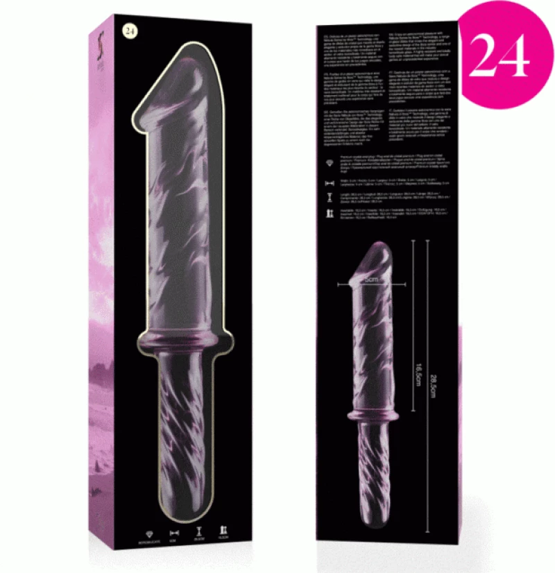 NEBULA SERIES BY IBIZA - MODEL 24 DILDO BOROSILICATE GLASS 28.5 X 5 CM PINK