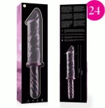 NEBULA SERIES BY IBIZA - MODEL 24 DILDO BOROSILICATE GLASS 28.5 X 5 CM PINK