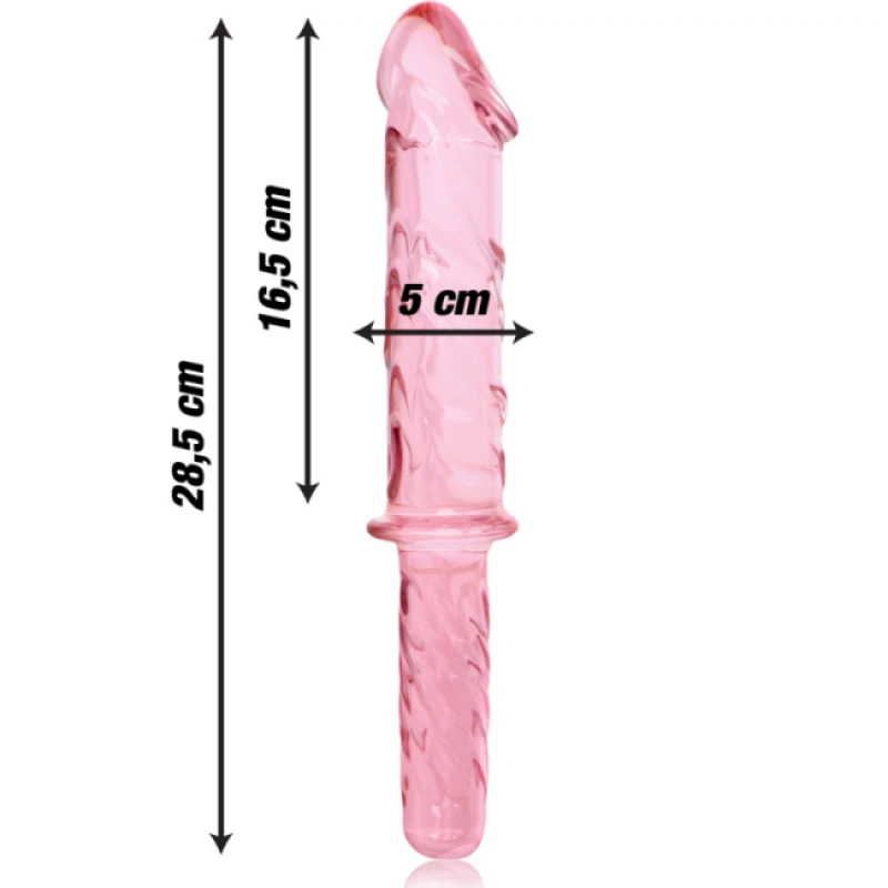 NEBULA SERIES BY IBIZA - MODEL 24 DILDO BOROSILICATE GLASS 28.5 X 5 CM PINK