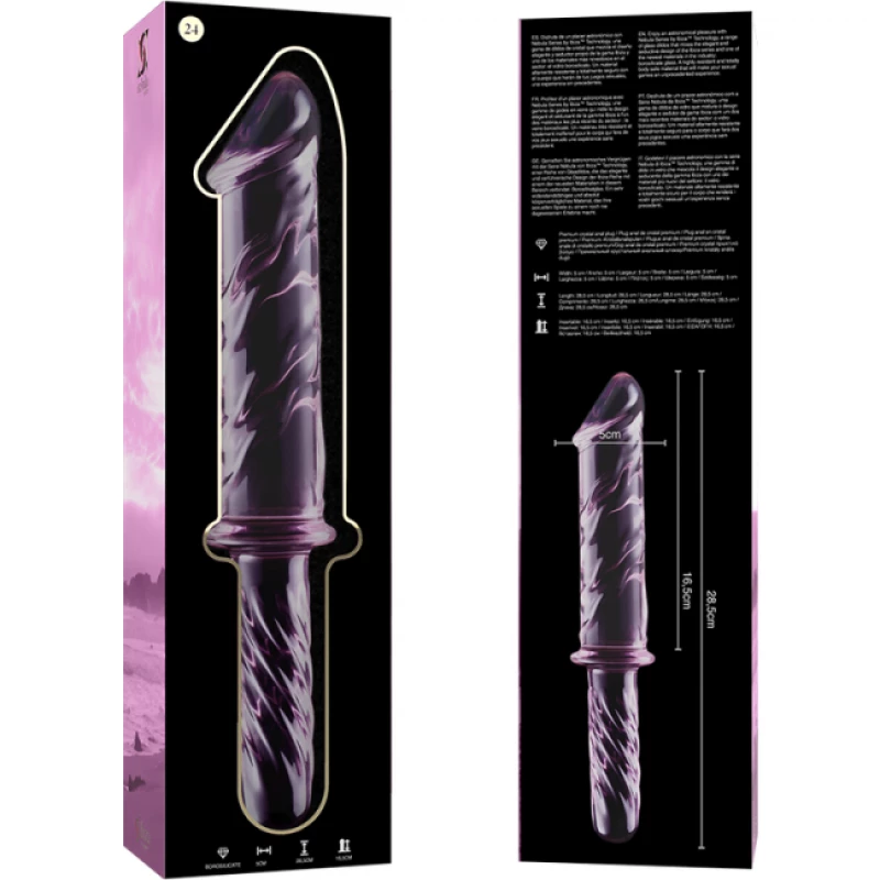 NEBULA SERIES BY IBIZA - MODEL 24 DILDO BOROSILICATE GLASS 28.5 X 5 CM PINK