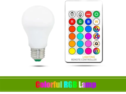 Λάμπα LED Με Διάφορα Χρώματα RGB Και Τηλεκοντρόλ E27 5W AC85-265V + Warm white