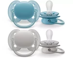 Philips Avent Πιπίλα Ultra Soft 6-18 μηνών+ Γαλάζιο/Γκρι (2 τεμάχια)