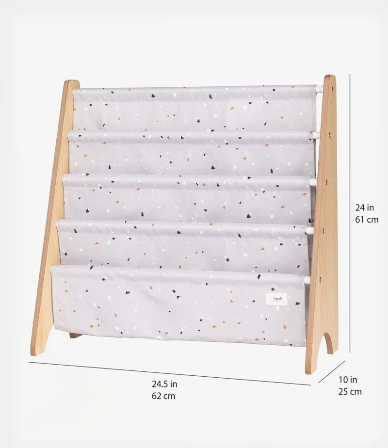 3 sprouts Θήκες Για Βιβλία από Ανακυκλωμένο Ύφασμα Terrazzo Grey