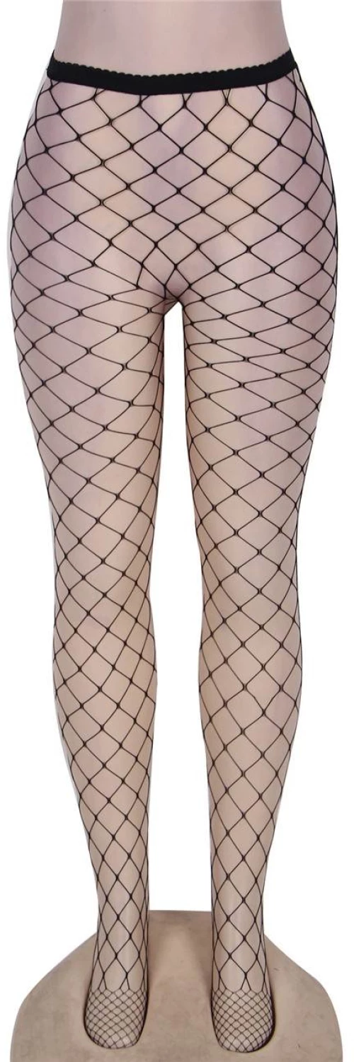 Black Long Sheer Tight Fence Net Pantyhose