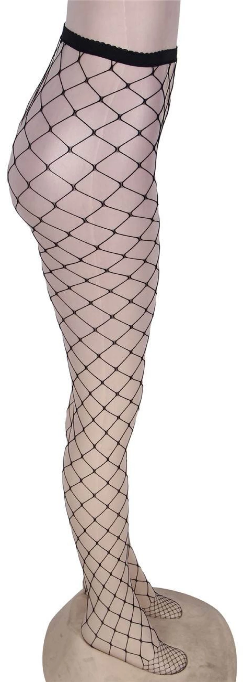 Black Long Sheer Tight Fence Net Pantyhose