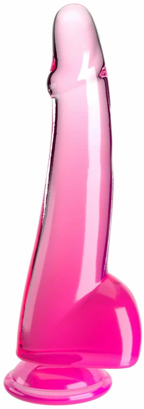 King Cock Clear King Cock Clear 10" with Balls - Pink