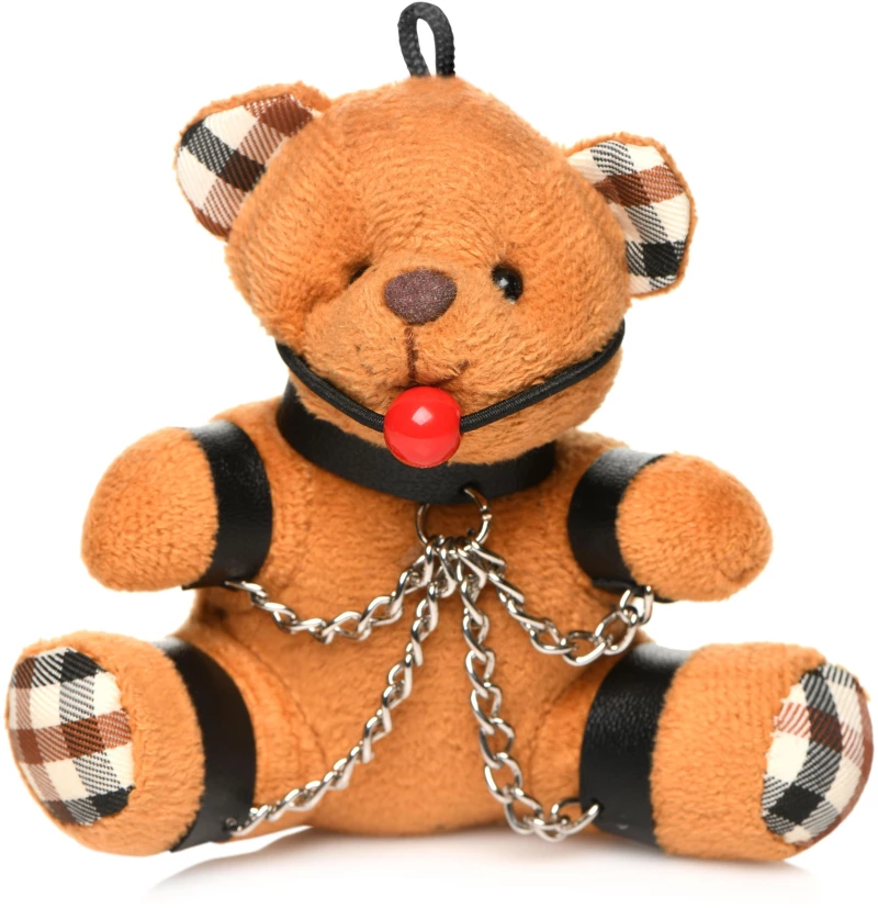 GAGGED TEDDY BEAR KEYCHAIN