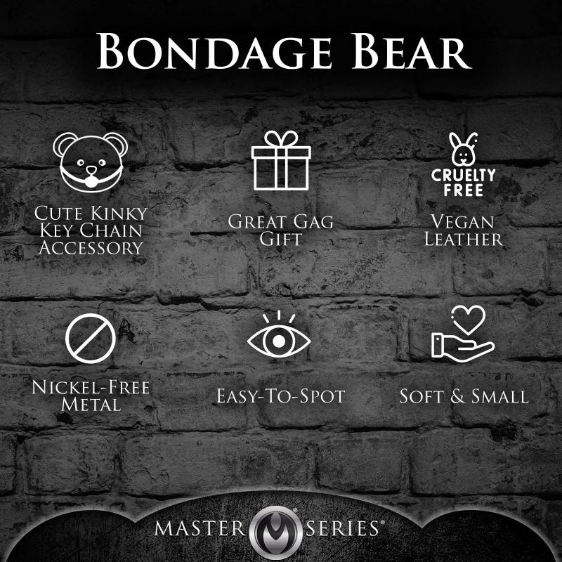 GAGGED TEDDY BEAR KEYCHAIN